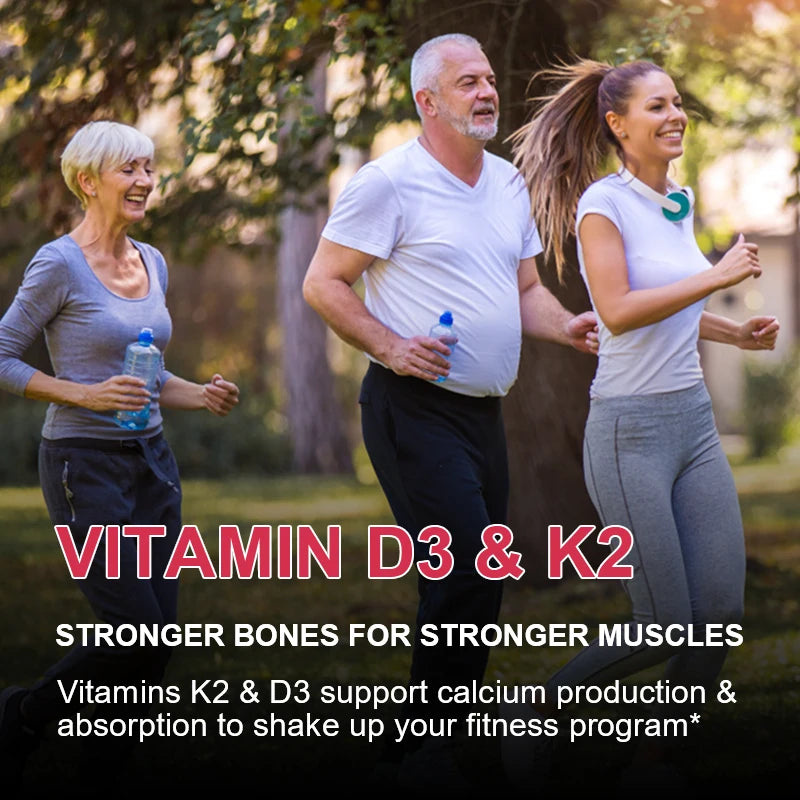 Maximum Strength Vitamin D3+K2 Gummies | 1000 IU/45 MCG | 60 Non-GMO Bone & Heart Support - GlobalAiStore