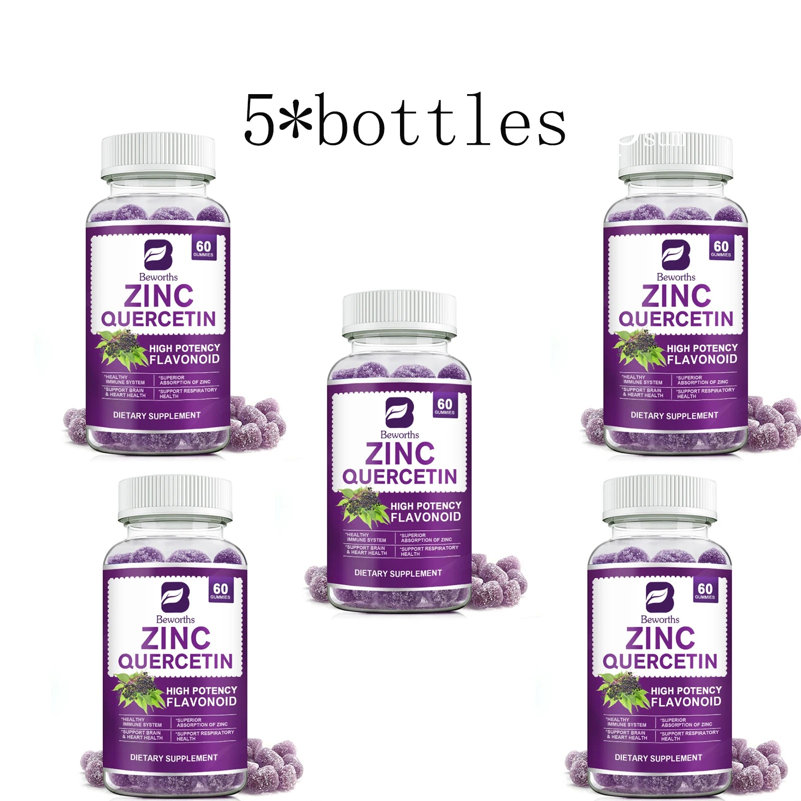 Premium Quercetin Complex Gummies | Immune & Respiratory Support | With Bromelain, Elderberry, Zinc & Vitamin C - GlobalAiStore